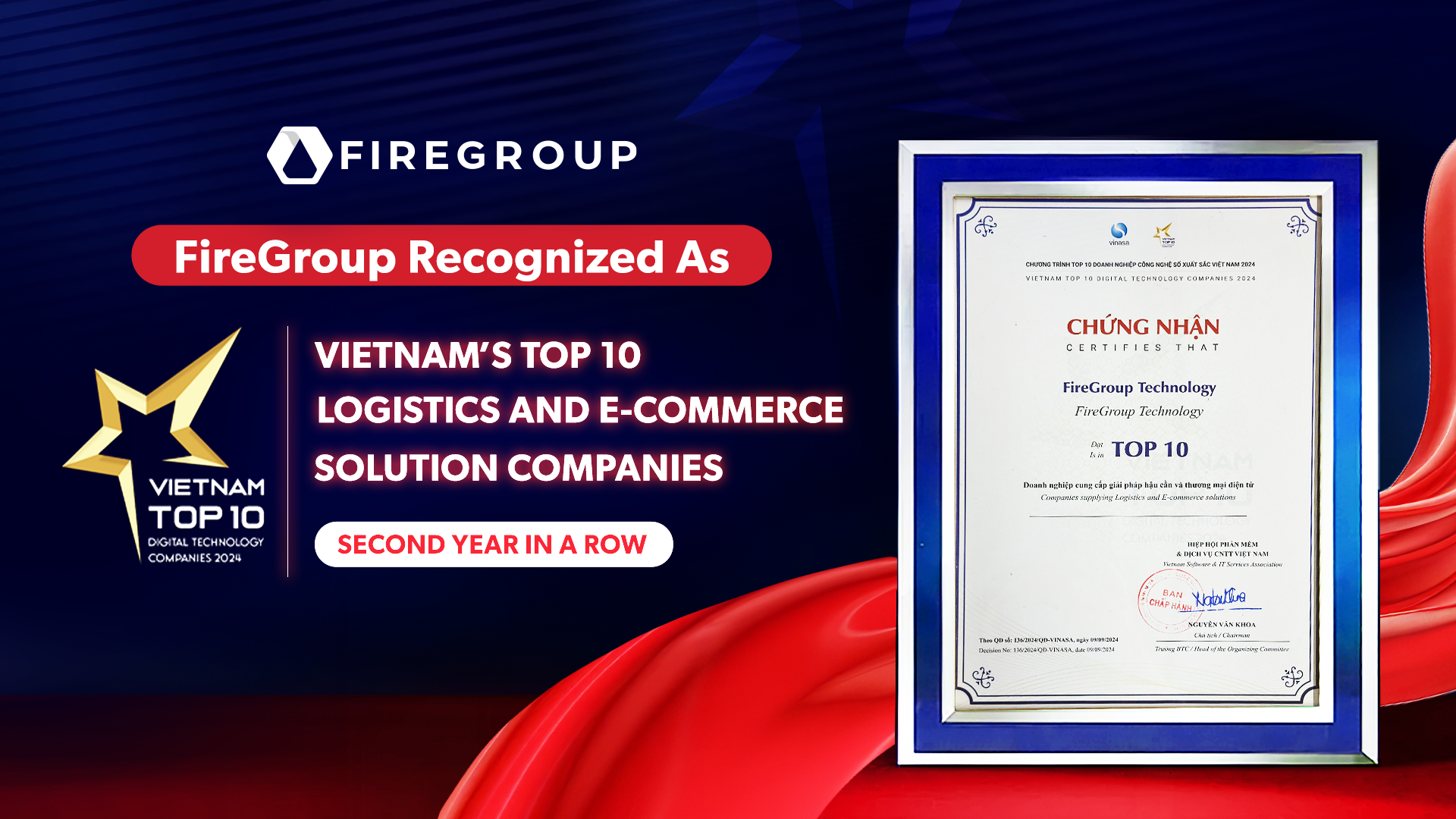 FireGroup Ranked Among Vietnam’s Top 10 Logistics and E-commerce Solution Companies for the Second Year in a Row